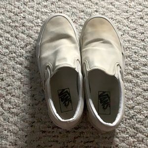 White slip on vans